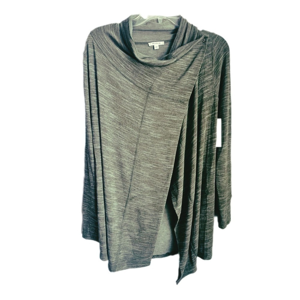 NWT Open Front Convertible Cardigan Stella & Dot Army Green with button closure